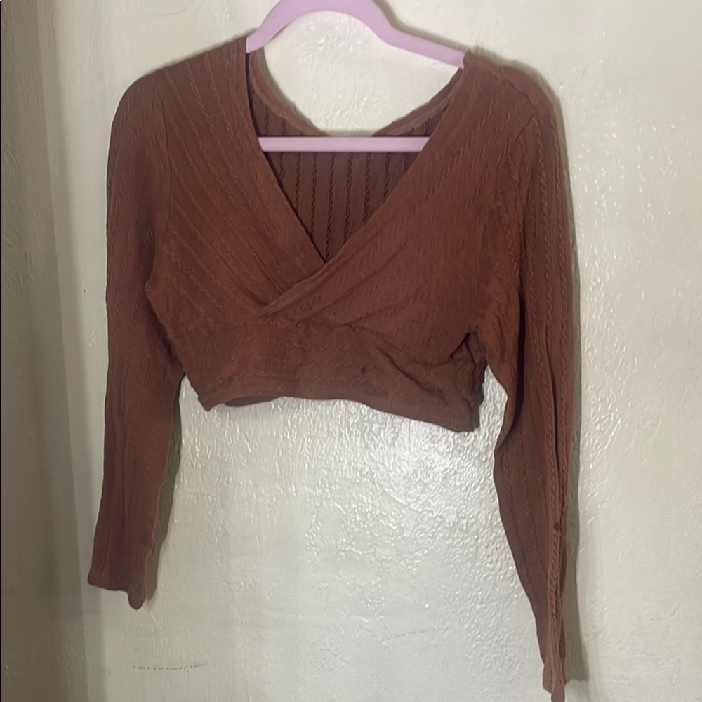 SHEIN Brown Crop Top with Chic Design
